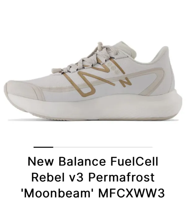 RARE NWOB New Balance FuelCell Rebel v3  Permafrost Moonbeam Shoes sz 15 MFCXWW3