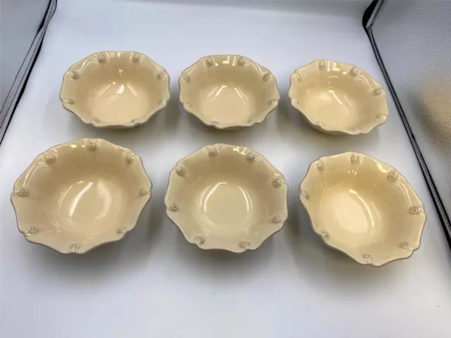 Set of 6 JULISKA Berry & Thread Butter Yellow Fruit / Dessert Bowls