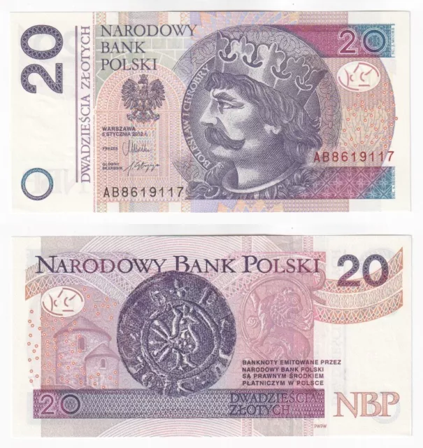 POLAND 20 Zlotych Banknote (2012) P.184 - UNC