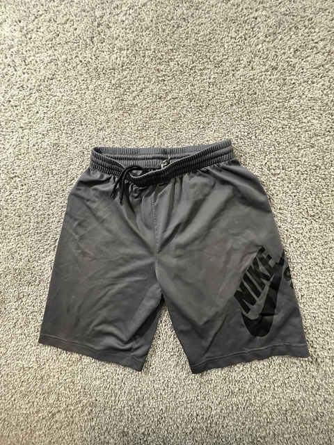 Nike SB Shorts Youth Small Gray Black Swoosh Logo Boys Size 8-10