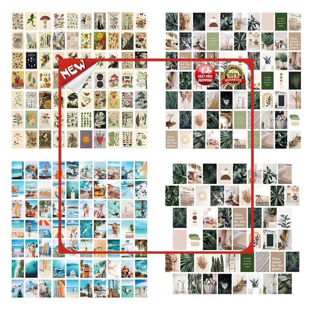 Kit de collage de pared de fotos estéticas del Reino Unido 70 piezas de carteles y postales conjunto para pared de habitación