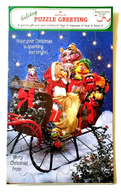 NEW Vintage Hallmark “The Muppets & Sleigh Ride” Christmas Holiday Puzzle Card