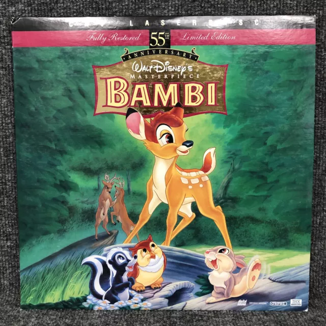 Walt Disneys Bambi 12” Laserdisc Masterpiece CAV 55th Anniversary Limited Ed.