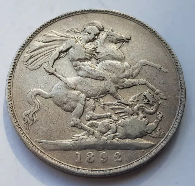 1892 VF Victoria Jubilee Head Crown Silver Coin