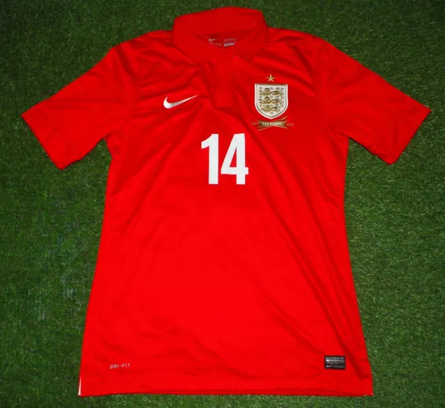 Nike England 2013/2014 player issue Baines away shirt (Size L)