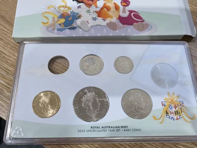 2022  Baby Coins Uncirculated 5 Coin Set Royal Australian Mint ( NO $2 COIN )