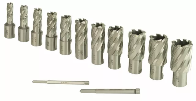 Steel Dragon Tools® 13pc. High Speed Steel HSS Annular Cutter Kit 1" Depth