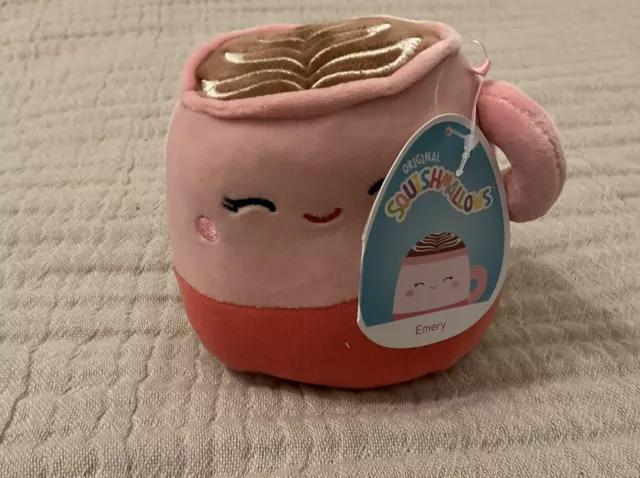 Squishmallow EMERY the 5” Pink Cappuccino￼ Latte Drink Cup Plush with Tag  New