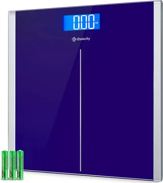 Digital Body Weight Bathroom Scale with Step-On Technology, 400 Lb, Blue