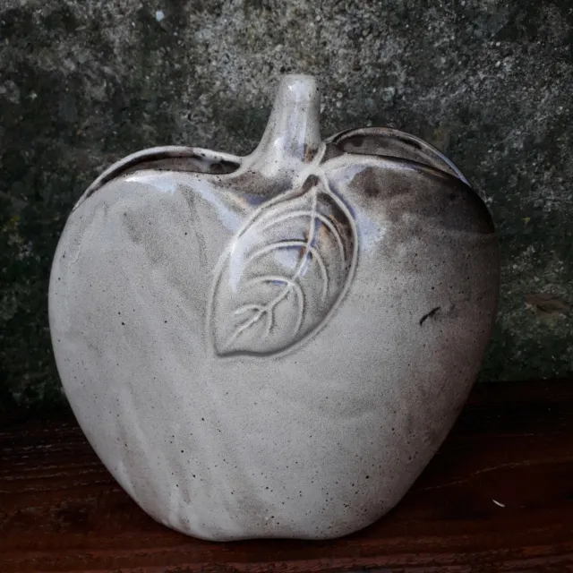 Grand Vase les Grottes de Dieulefit forme pomme céramique grès 27cm vintage déco