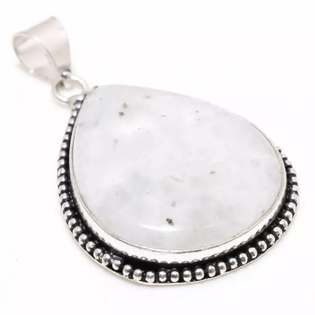 Rainbow Moonstone Gemstone Handmade Pendant 2.30"925 Sterling Silver Jewelry