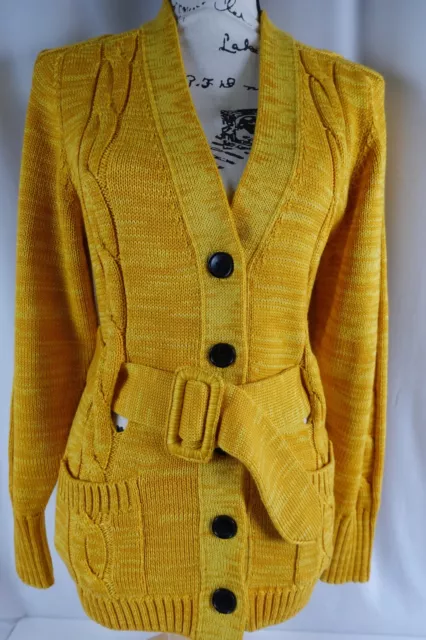 Victoria Beckham Women's Belted Cardigan Sweater Size XS Wool Cotton NWT $840 3