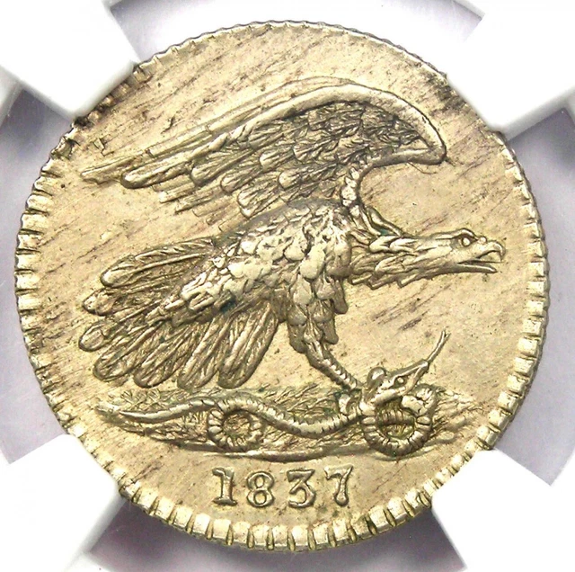 1837 New York Feuchtwanger Cent Token 1C HT-268 - NGC Uncirculated Detail UNC MS