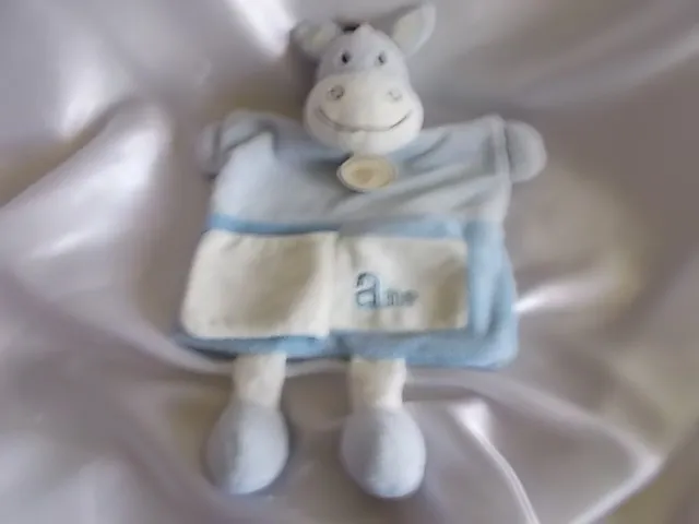 Doudou âne bleu, marionnette, A comme âne, Baby Nat, (Babynat)