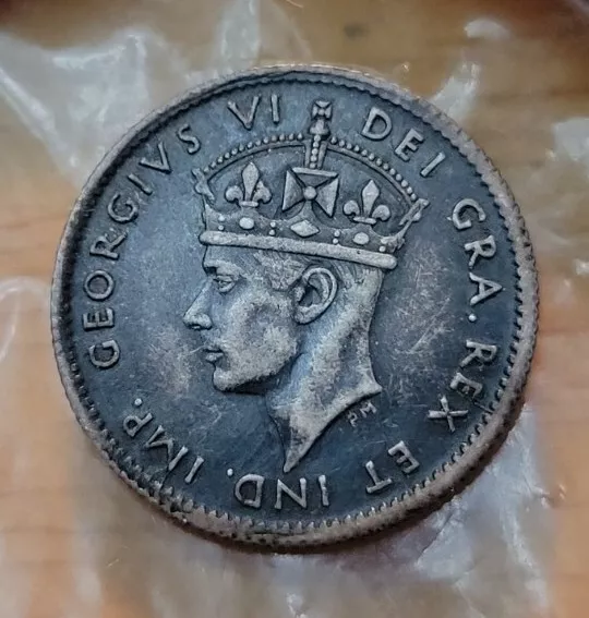 1941-C   Canada Newfoundland - 5 Cents King George Silver Coin