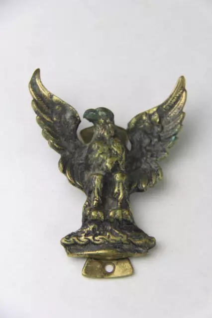 Antique Cast Brass Spread Winged Eagle Door Knocker Perched Bird