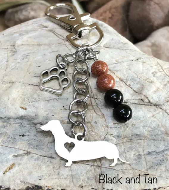 Dachshund key chain - dog keychain - bag charm - key ring - pet - christmas