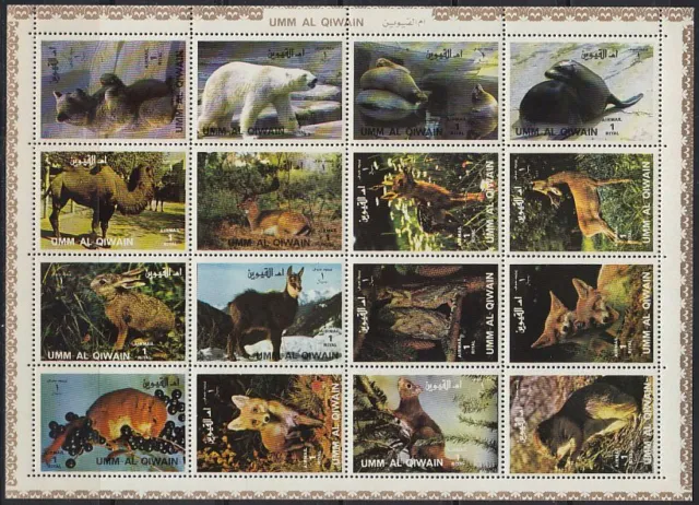 Umm al Qiwain 1972 ** Mi.1130/45 A Klbg. Tiere Animals Fauna Wildlife Bär Bear