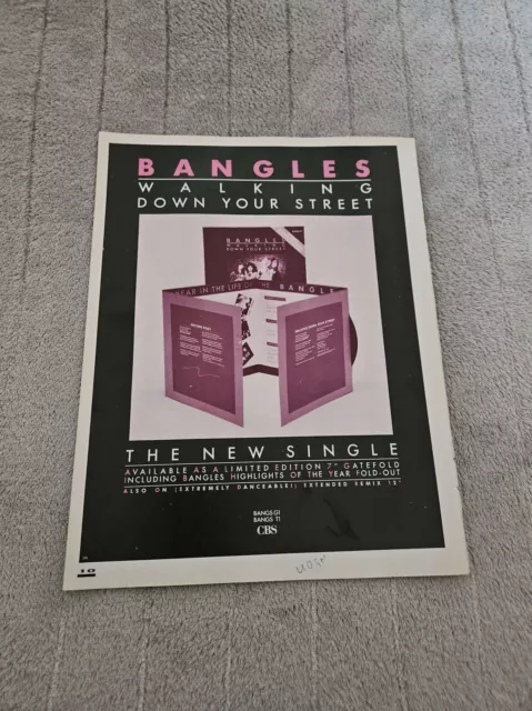 Framed Magazine Advert 11X8.5" Bangles : Walking Down Your Street