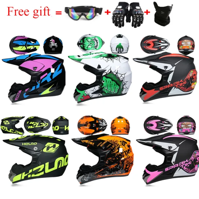 DOT ATV Dirt Bike Motorcycle Off Road Motocross Helmet Snowmobile +3pc free gift