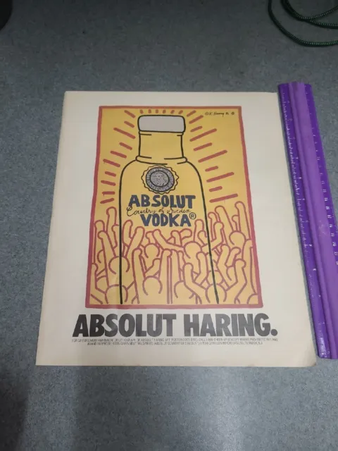 Absolut Haring Promo Print Advertisement Vintage 1988