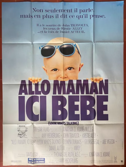 Affiche ALLO MAMAN ICI BEBE Amy HECKERLING John TRAVOLTA  120x160cm