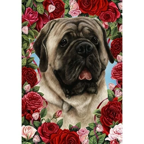 Roses House Flag - Silver Mastiff 19277