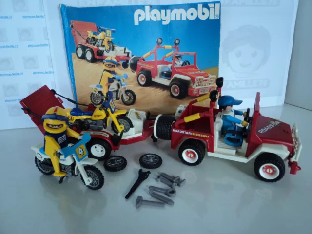 PLAYMOBIL vintage city life rallye courses aventures jeep motos set 3143 de 1988