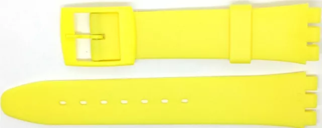 New 17mm (20mm) Resin Strap Compatible for Swatch® Watch - Yellow - RG14Y