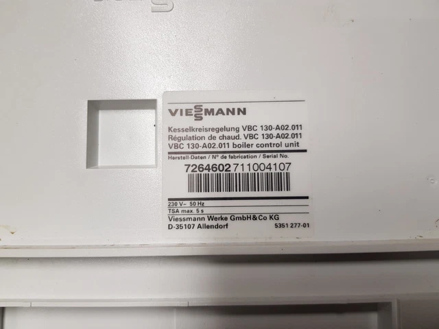 regultion tableau viesmann VBC 130A02 011