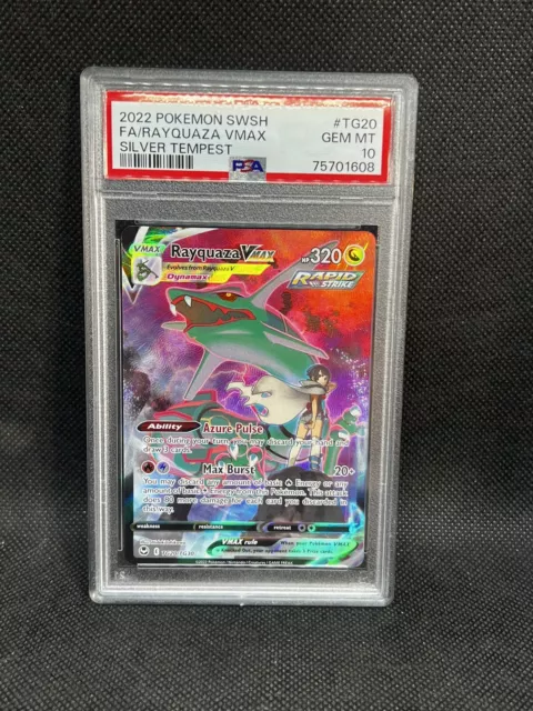 2022 Pokemon Silver Tempest TG20 Rayquaza Vmax Trainer Gallery Full Art PSA 10