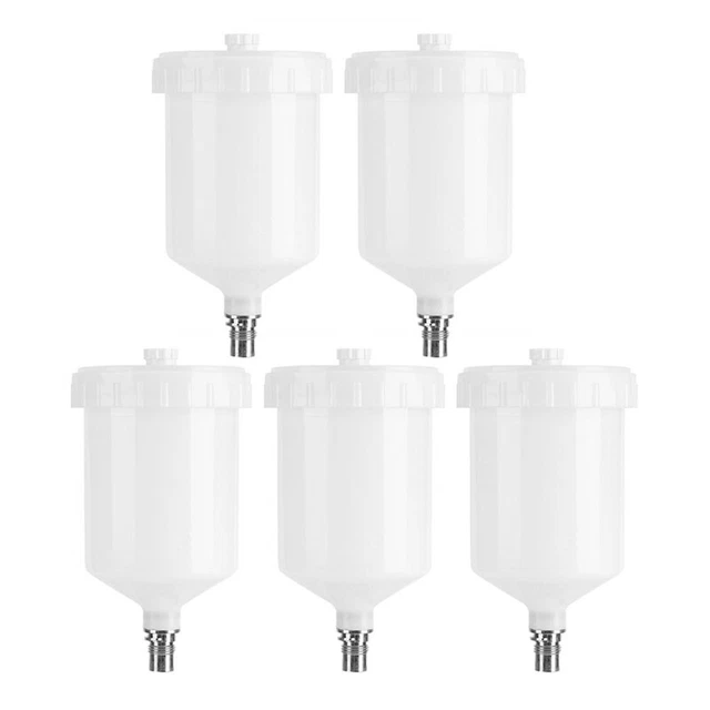 5 x, 600 ml tazza di pittura plastica HVLP per collegamento Sata Sprayer Cup SB3E3