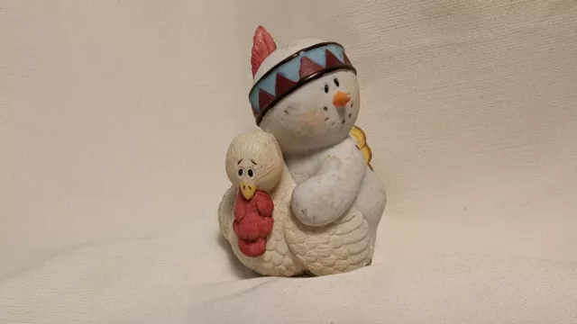 LIL' BRAVE FIGURINE Snowonders Sarah's Attic Thanksgiving Snowman 2"