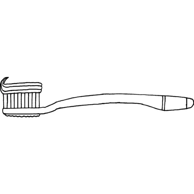 'Cepillo de Dientes' Sello de Goma (Desmontado) (RS010290)