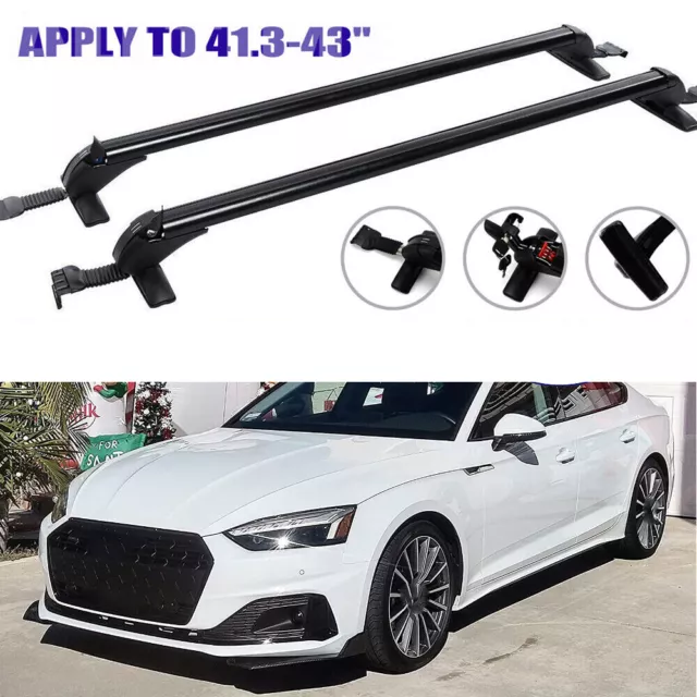 43.3" Roof Rack Aluminum Cross Bar Luggage Carrier+Lock For Audi A4 A3 A5 A6