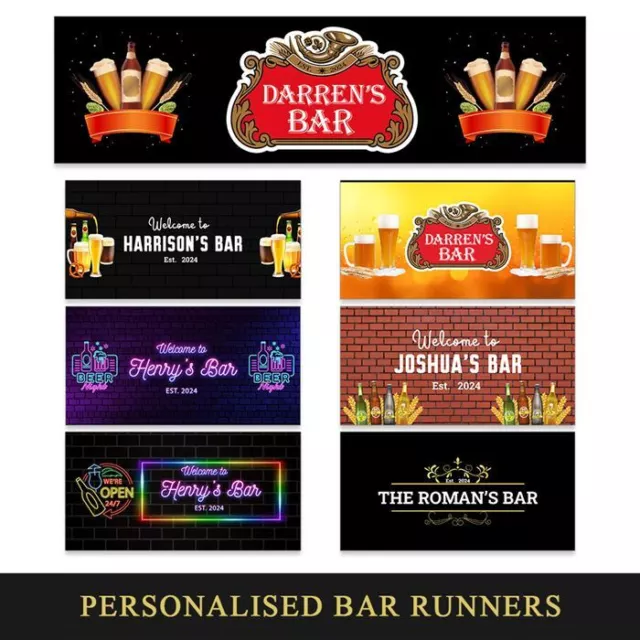 Personalised Any Text Beer Mat Label Bar Runner Ideal Home Pub Cafe Occasion 37