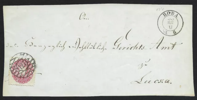 Sachsen 1863 _ Brief Roda - Lucka mit 1 Ngr. (MiNr.16) _ N127 _ Briefvorderseite