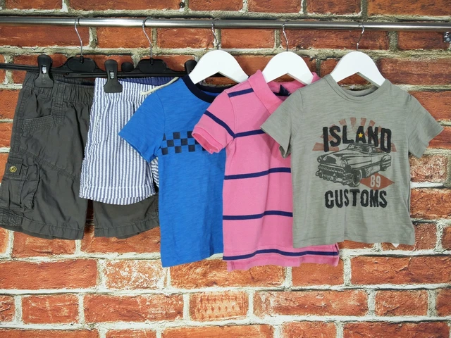 Baby Boy Bundle Age 18-24 Months 100% Gap Polo Top T-Shirt Shorts Summer 92Cm