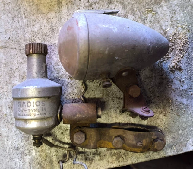 VINTAGE ANCIEN PHARE Dynamo CIBIÉ Dynamolampe JD 8 Vélo Éclairage Avant EUR 14,00 - FR