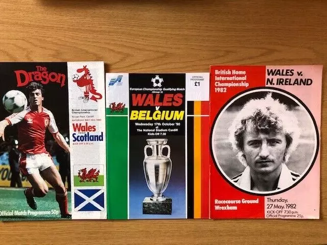 3 x WALES PROGRAMMES v NORTHERN IRELAND SCOTLAND (HOME INTERNATIONAL) & BELGIUM