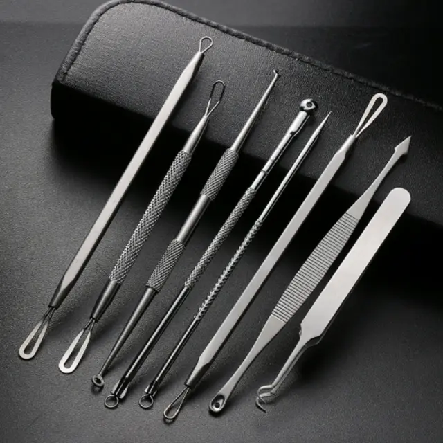 Blackhead Whitehead Pimple Spot Comedone Acne Extractor Remover Popper Tool Kit