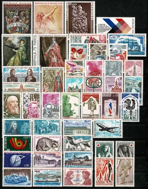 FRANCE 1973  Année Complète 46 Timbres  neufs ★★ luxe / MNH (B)