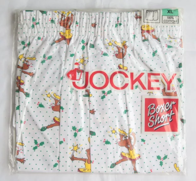 Pantaloncini boxer fantini vintage XL renna fata con tutù + parete gamba a forma di 1990