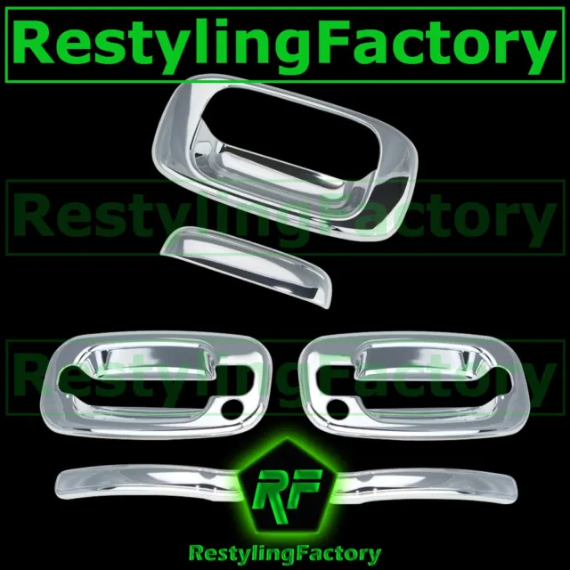 99-06 Chevy Silverado Triple Chrome ABS 2 Door Handle+PSG Keyhole+Tailgate Cover