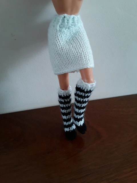 Hand Knitted Barbie/Sindy Doll Long Socks.