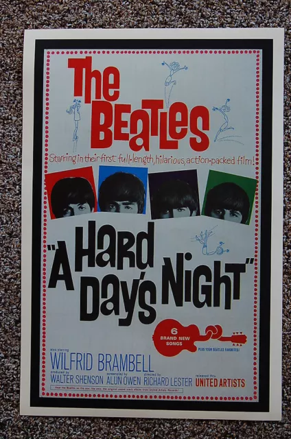 BEATLES A HARD DAYS NIGHT #2 Lobby Card Movie Poster