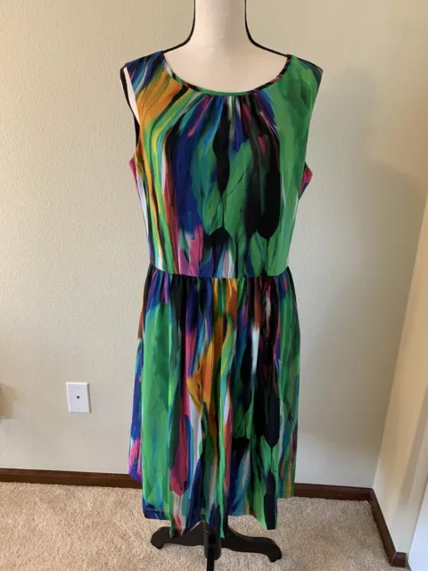 ELLEN TRACY Women Sz 10 Multicolor Sleeveless Fit & Flare Dress
