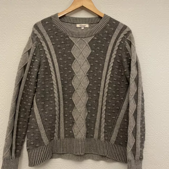 Somerset By Alice Temperley Grey Cable Knit Wool Mix Jumper Med 10