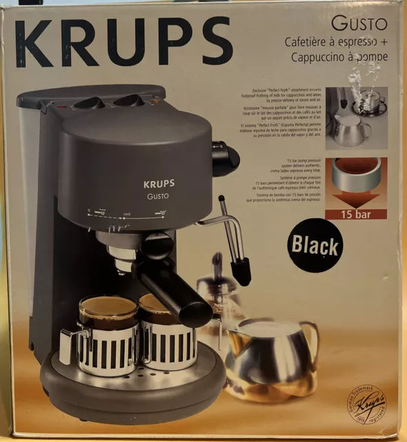 Krups Steam Espresso Maker XP 5000 Cappuccino Latte Coffee Machine Black