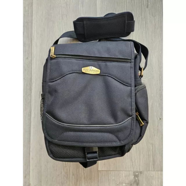Ricardo Beverly Hills Black Shoulder Bag Messenger Tote, Style 65553